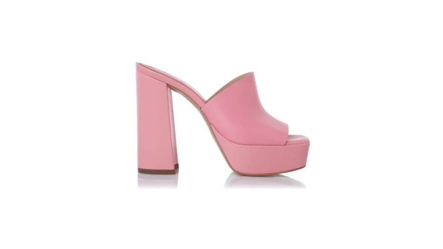 ροζ platform mules