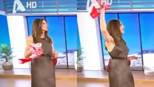 Happy Day - Η Σταματίνα Τσιμτσιλή πανηγύρισε τη νίκη του Ολυμπιακού στο πλατό: «Έλα παιδιά, το σηκώσαμε»!