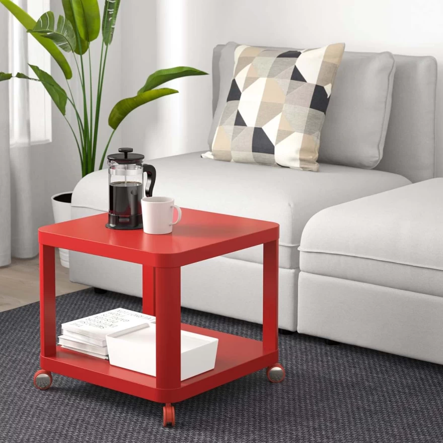 κόκκινο τραπεζάκι σαλονιού IKEA