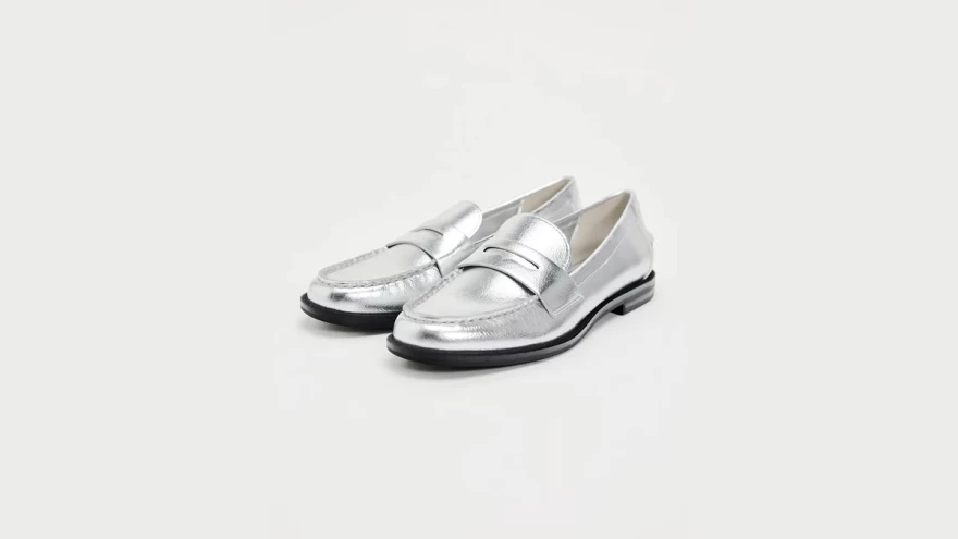 μεταλλιζέ loafers zara
