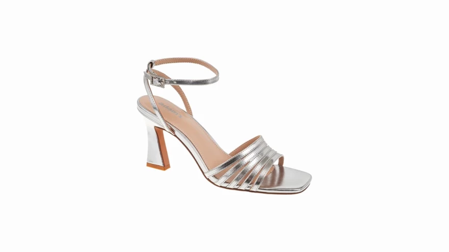 silver-metallic adams' shoes