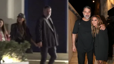 Δέσποινα Βανδή & Βασίλης Μπισμπίκης: Χέρι χέρι στα στενά της Μυκόνου - Τα τρυφερά τετ α τετ στα σοκάκια του νησιού (Βίντεο)