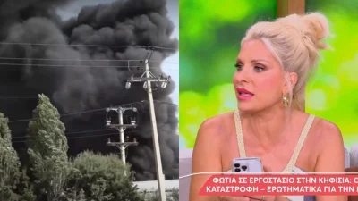 Ελένη Μενεγάκη: «Κατεβάστε τα ρολά μην πνιγούμε!» - Ανησυχία για τα παιδιά της λόγω της έκρηξης στην Κάτω Κηφισιά
