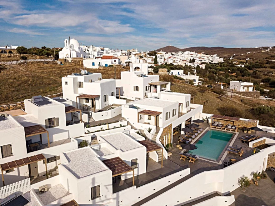 Chora Hythnos Suites drone photo