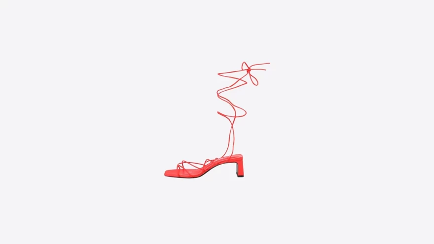 κόκκινα lace-up πέδιλα