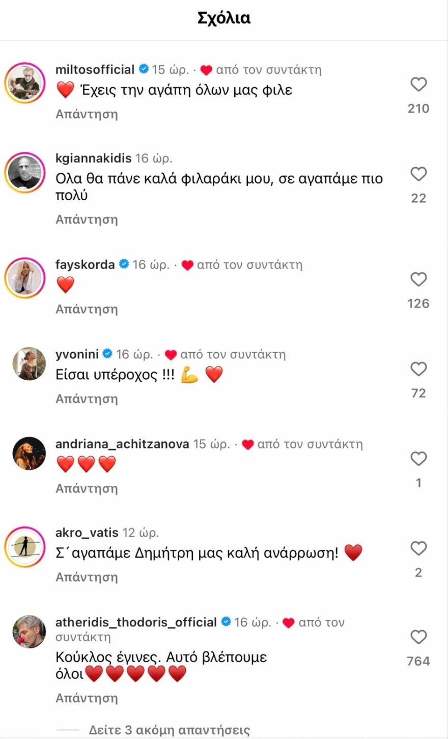 Δημήτρης Σταρόβας - Μηνύματα