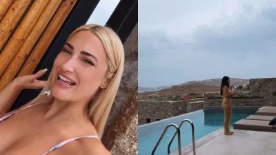 Ιωάννα Τούνη: Με πισίνα τεραστίων διαστάσεων, θέα στη θάλασσα, όλο πέτρα και τσιμέντο - Η νέα βίλα που μένει στη Μύκονο