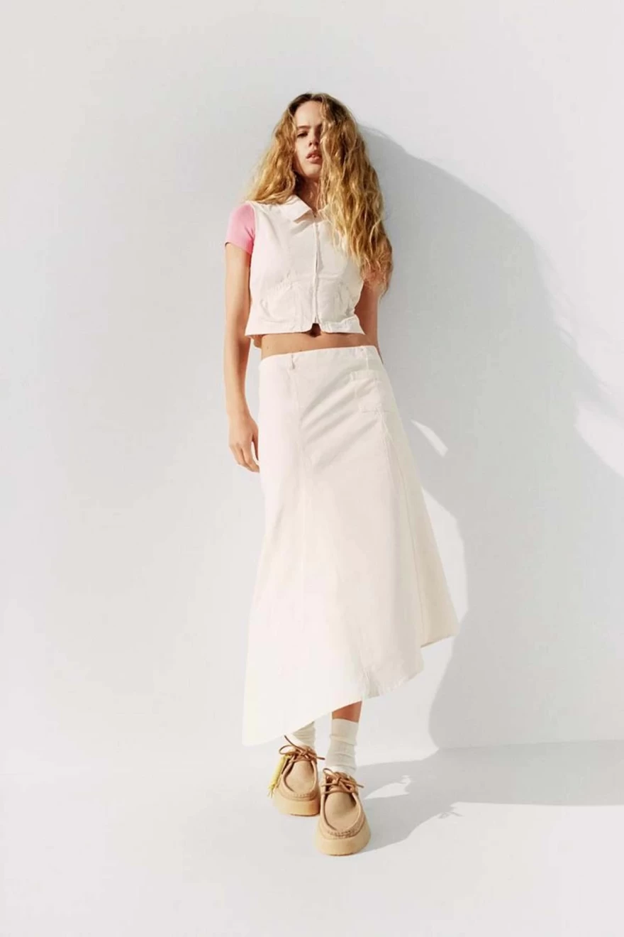 μάξι λευκή φούστα zara