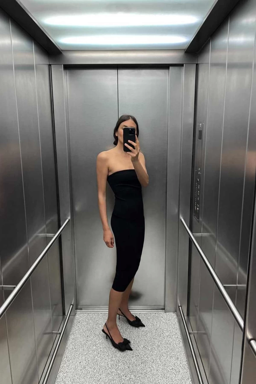 στραπλες φόρεμα zara