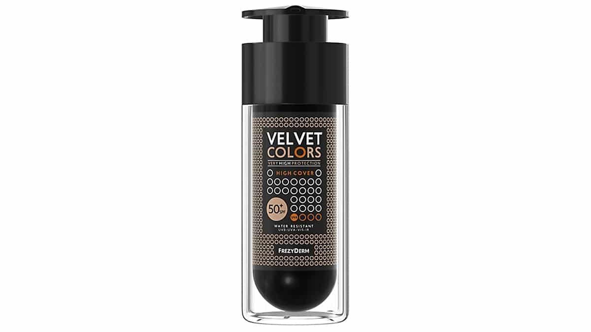 Αδιάβροχο υγρό makeup, Velvet Colors, High Cover SPF50+, Frezyderm