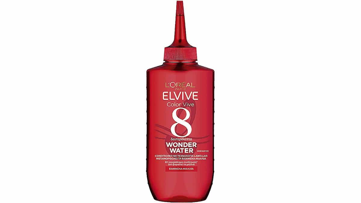 Conditioner με τεχνολογία Lamellar που μεταμορφώνει τα βαμμένα μαλλιά, Wonder Water 8 δευτερόλεπτα, Elvive, Color Vive, L'Oréal Paris, €12,63