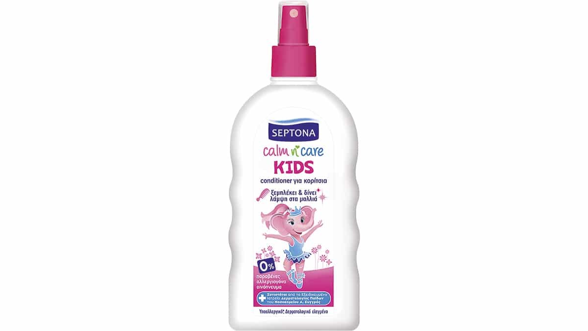 Conditioner μαλλιών για κορίτσια που ξεμπλέκει & δίνει λάμψη, Calm n' Care Kids, Septona