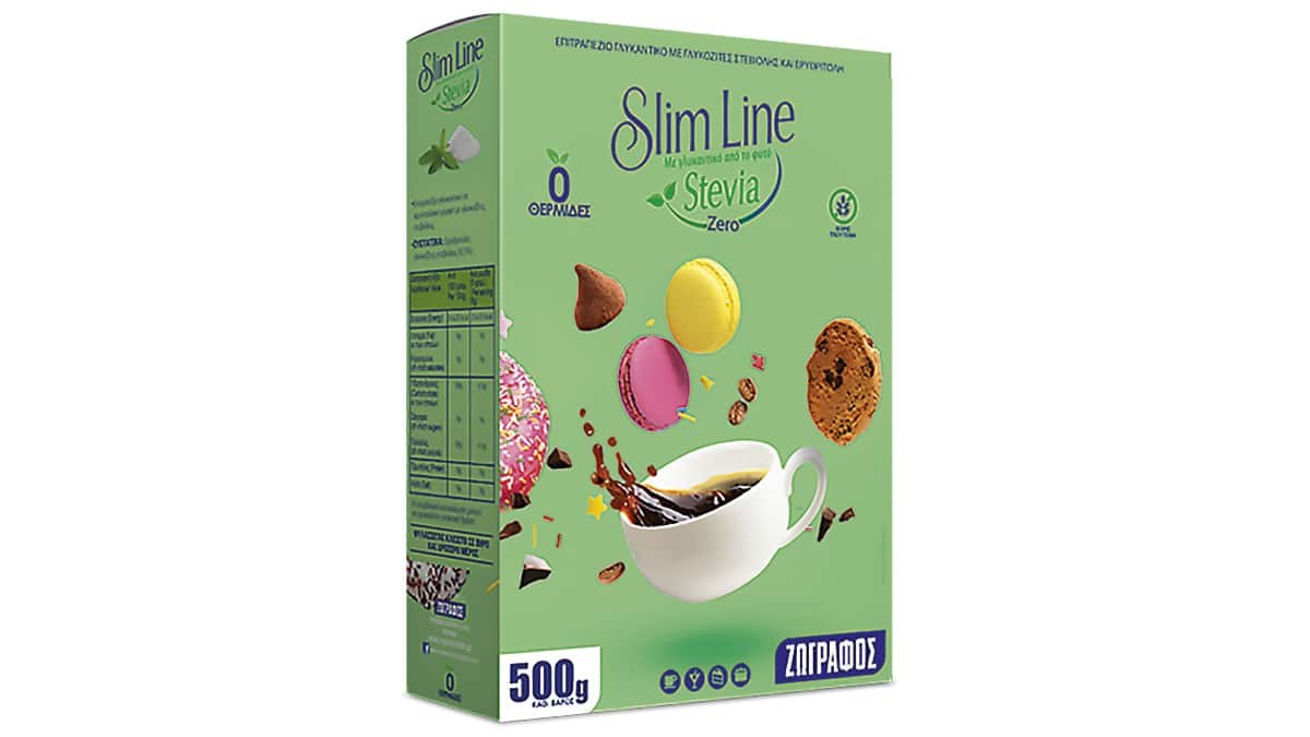 Γλυκαντικό από το φυτό stevia με 0 θερμίδες, Slim Line, Stevia Zero, Ζωγράφος (zografosdiet.gr)