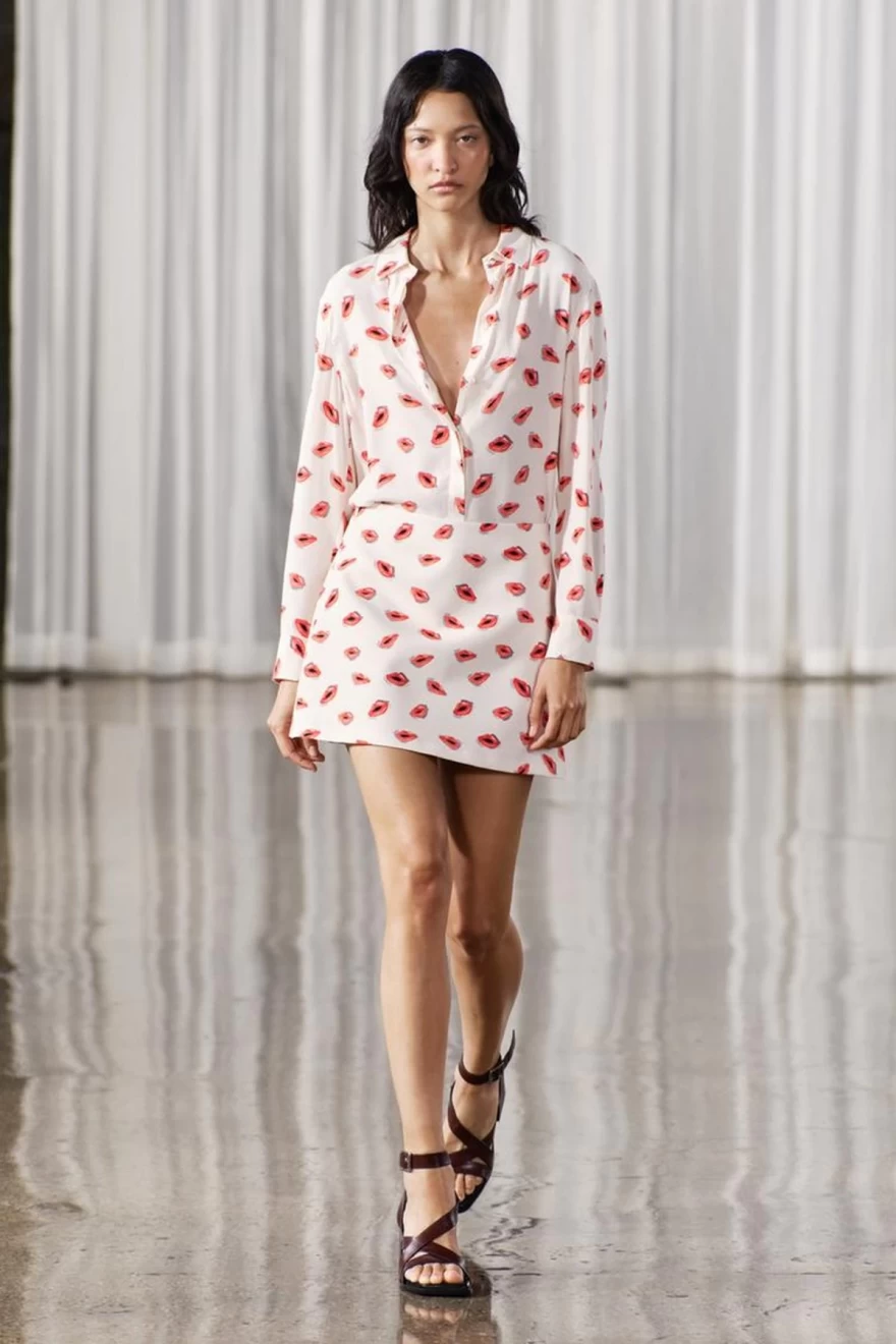 εμπριμέ φούστα μίνι zara