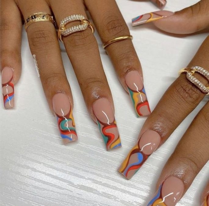 orange nails