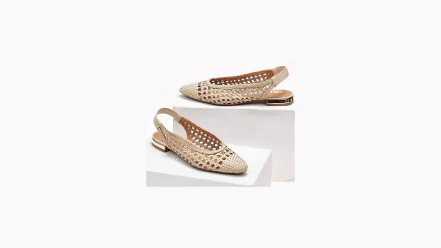 sling back πλεκτές μπεζ sagiakos emporio