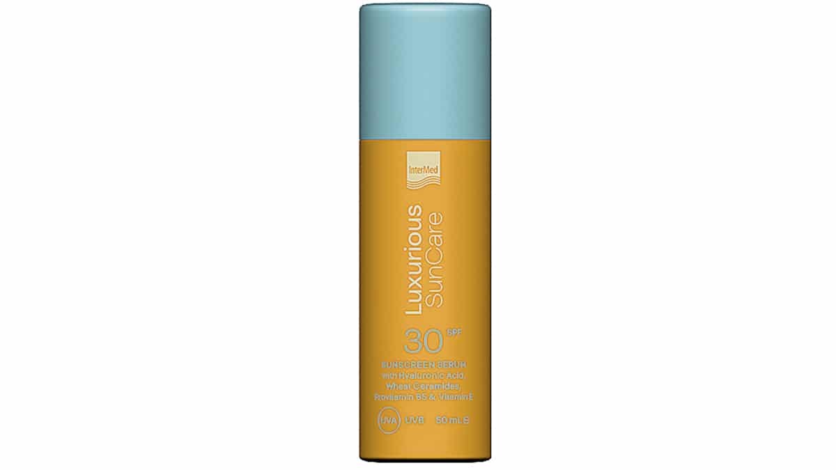 Αντηλιακός ορός με αντιρυτιδική δράση, Luxurious, SunCare, Sunscreen Face Serum SPF30, InterMed (σε φαρμακεία & σε επιλεγμένα καταστήματα λιανικής από την InterMed)