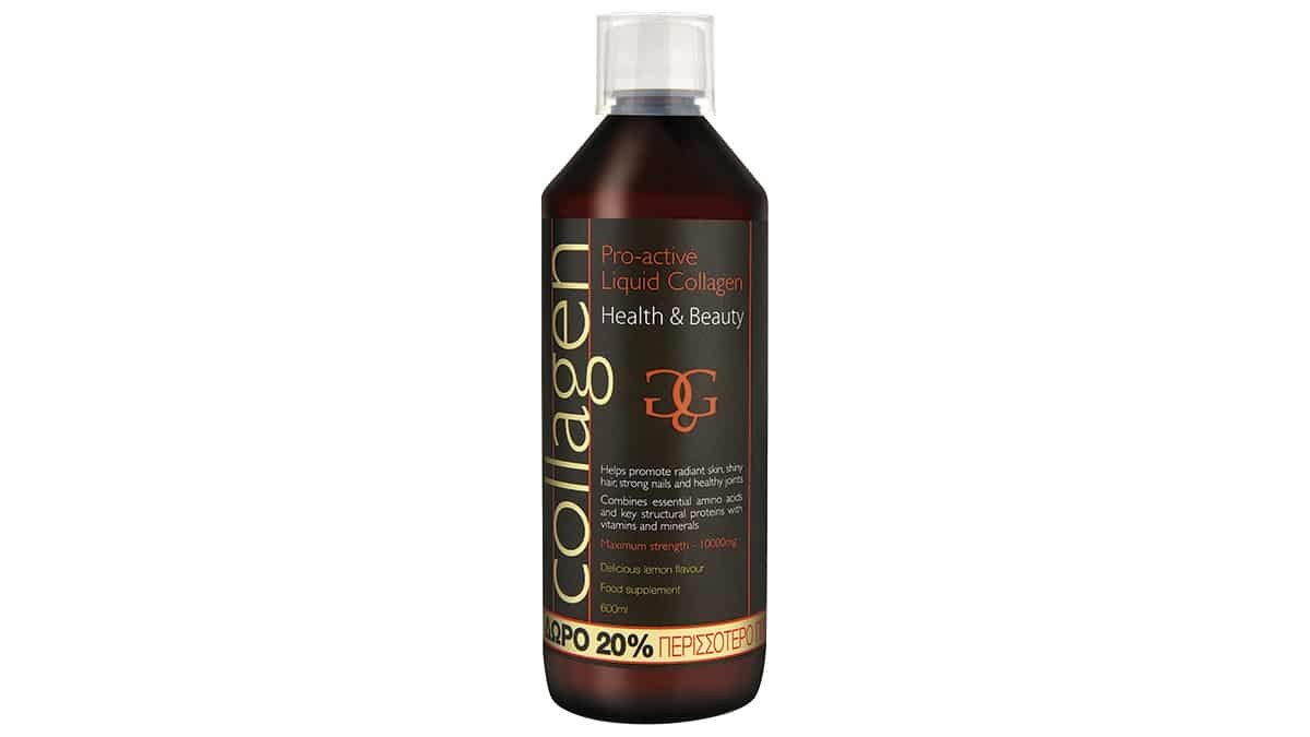 Υγρό πόσιμο κολλαγόνο με μοναδική φόρμουλα που ενεργοποιεί τον οργανισμό να παράξει φυσικό κολλαγόνο, απαραίτητο για αρθώσεις, πρόσωπο & μαλλιά, Collagen Pro-Active (στα Φαρμακεία)