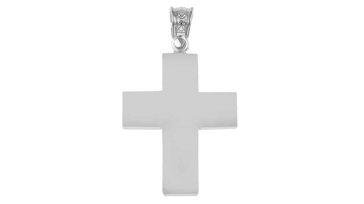 Βαπτιστικός σταυρός από λευκόχρυσο, Al'oro jewellery, aloro.gr