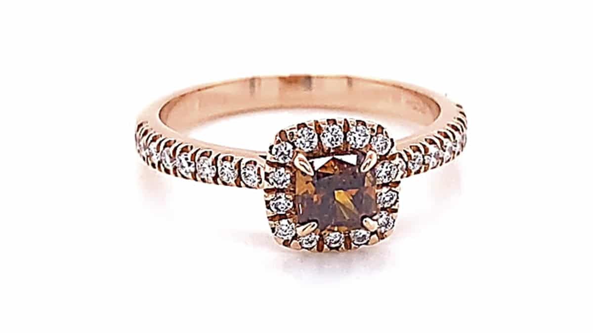 Δαχτυλίδι από ροζ χρυσό Κ18 με διαμάντια, DIAMONDJOOLS, €2.860, diamondjools.gr
