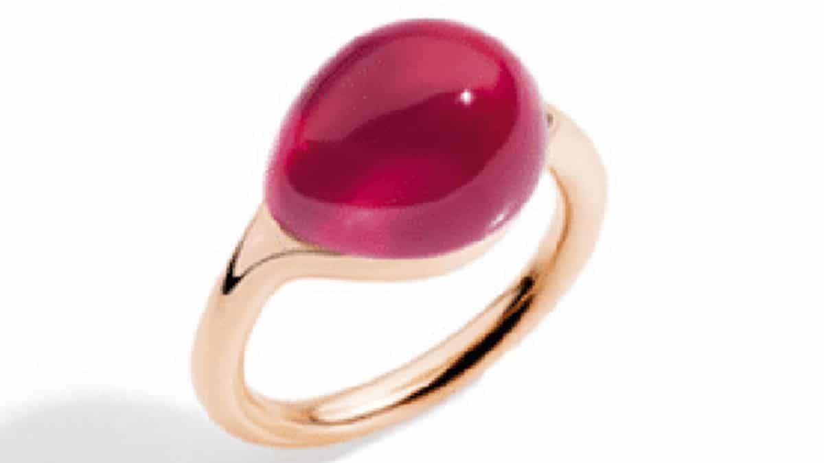 Δαχτυλίδι από χρυσό K18 και ρουμπίνι, Pomellato, GOFAS JEWELRY, www.gofas.gr