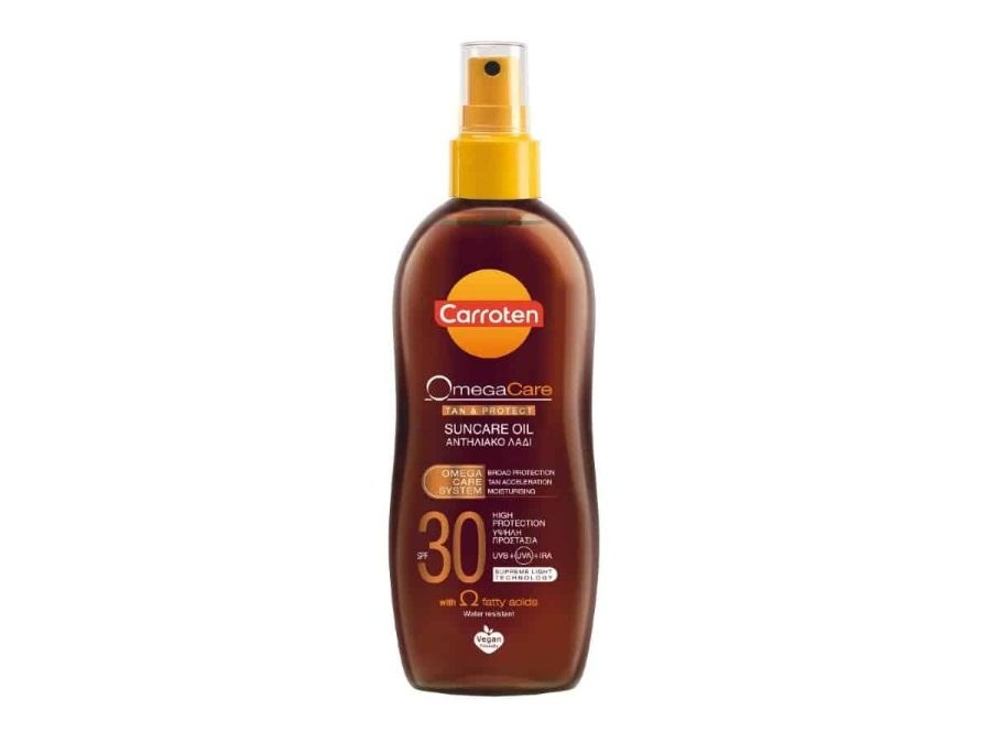 Αντηλιακό λάδι, Omega Care, Tan & Protect SPF30, Carroten, €16,69