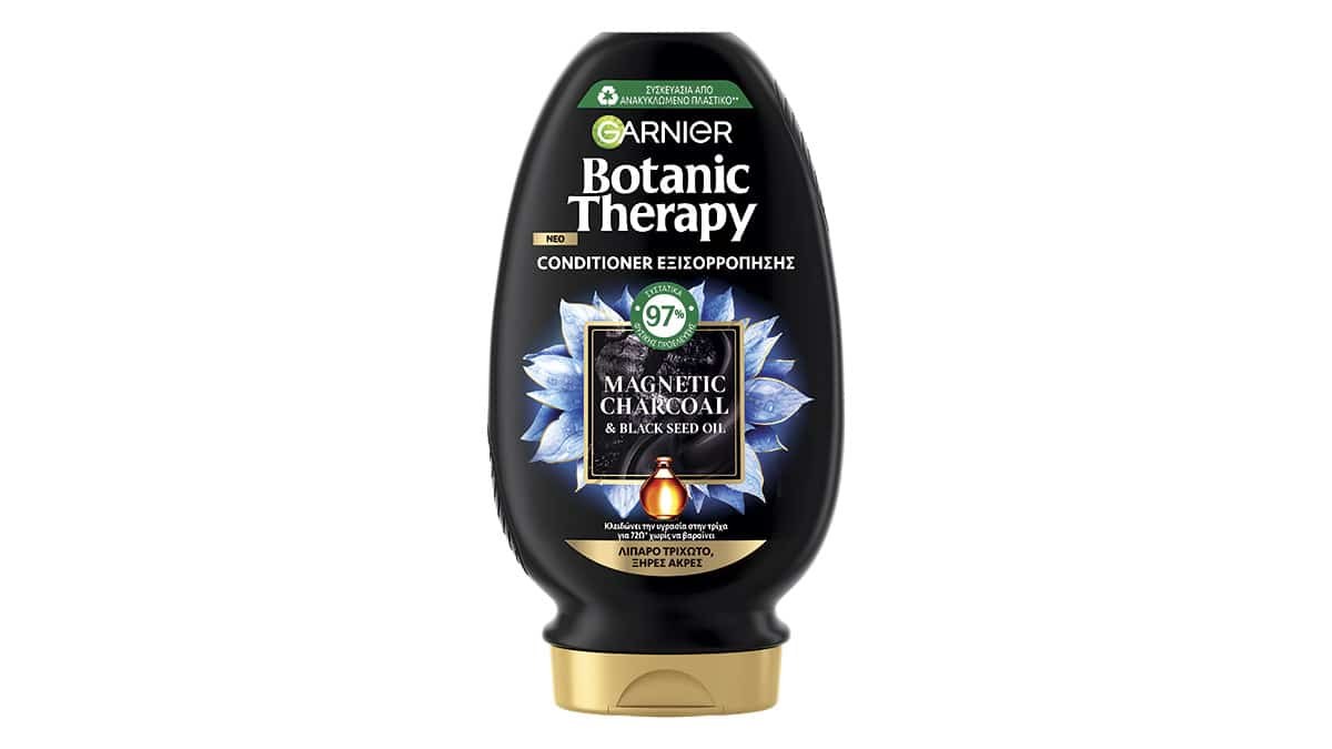 Conditioner εξισορρόπησης, Botanic Therapy, Magnetic Charcoal & Black Seed oil, Garnier, €5,44