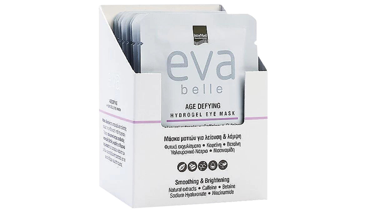 Μάσκα ματιών για λείανση & λάμψη, Eva Belle, Age Defying, Hydrogel Eye Mask, InterMed (σε φαρμακεία & σε επιλεγμένα καταστήματα λιανικής)