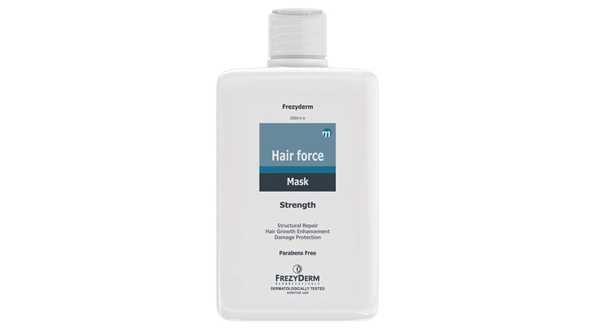 Μάσκα που τονώνει τα μαλλιά, Hair Force Mask, Strength, Frezyderm, €16,34 (στα Φαρμακεία)