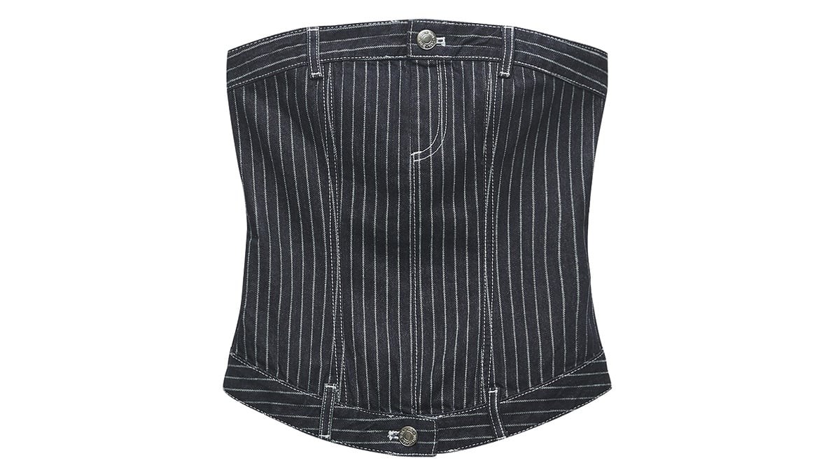 Denim top, €22,95, Zara