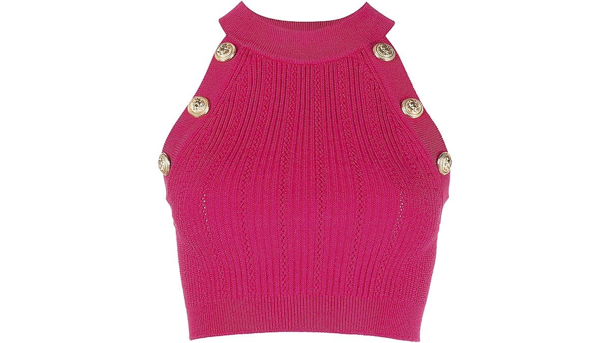 Crop tοp µε κουµπιά, Balmain, balmain.com