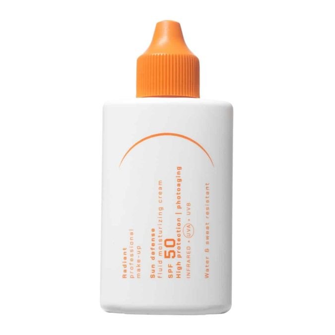 Αντηλιακή κρέμα προσώπου, Sun Defense, Fluid Moisturizing Cream SPF50, Photoaging Infrared + UVA + UVB, Radiant professional make-up, €27