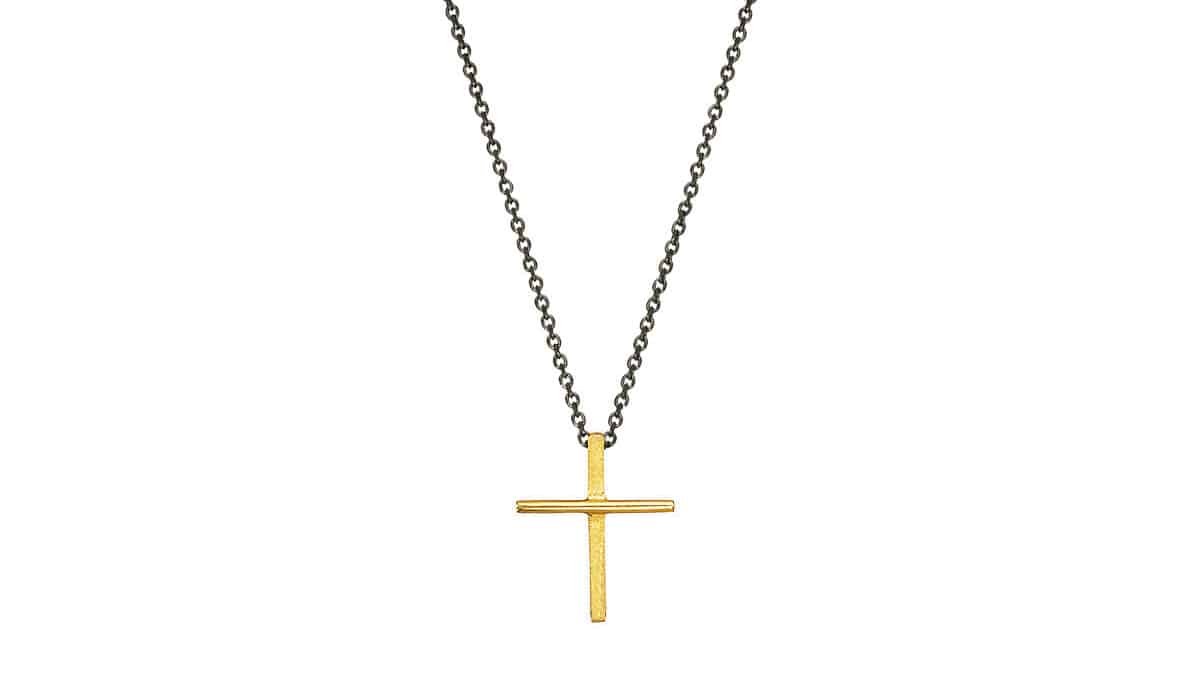 Σταυρός από κίτρινο χρυσό Κ14, Krinaki Handmade Jewelry, krinaki.com,   krinakihandmadejewelry