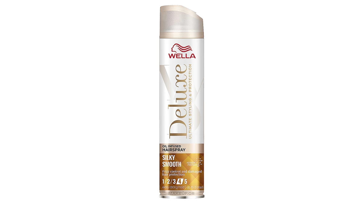Σπρέι μαλλιών για λάμψη, Deluxe, Oil Infused Hairspray, Silky Smooth, Wella, €6,29