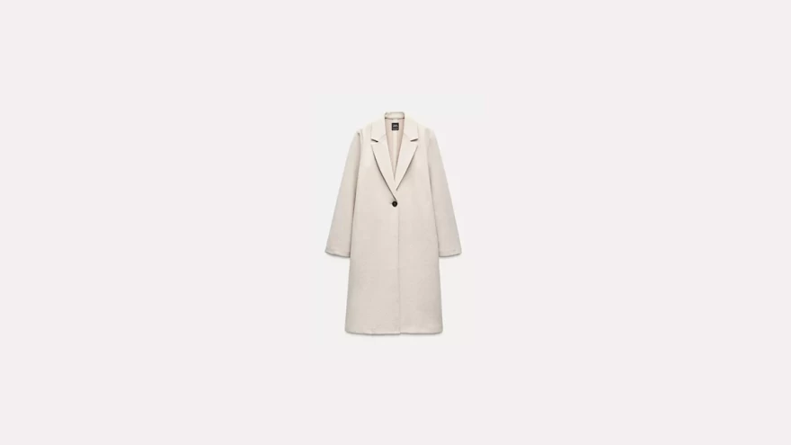 μαλακό λευκό παλτό zara