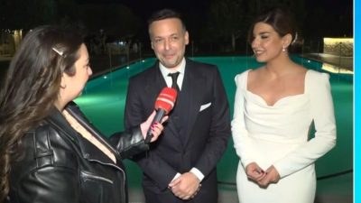 Ο Χάρη Δούκας και η Γεωργία Πολυτάνου στην δεξίωση του γάμου τους