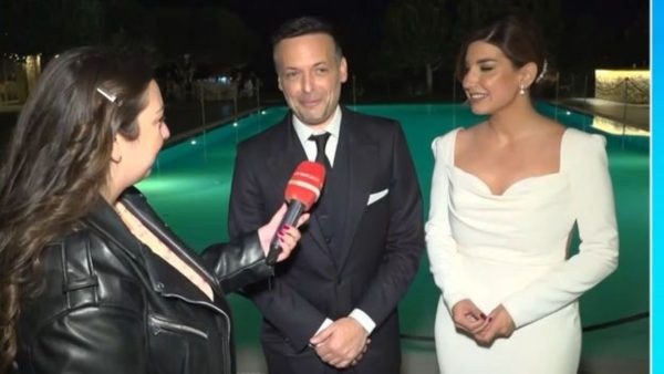 Ο Χάρη Δούκας και η Γεωργία Πολυτάνου στην δεξίωση του γάμου τους