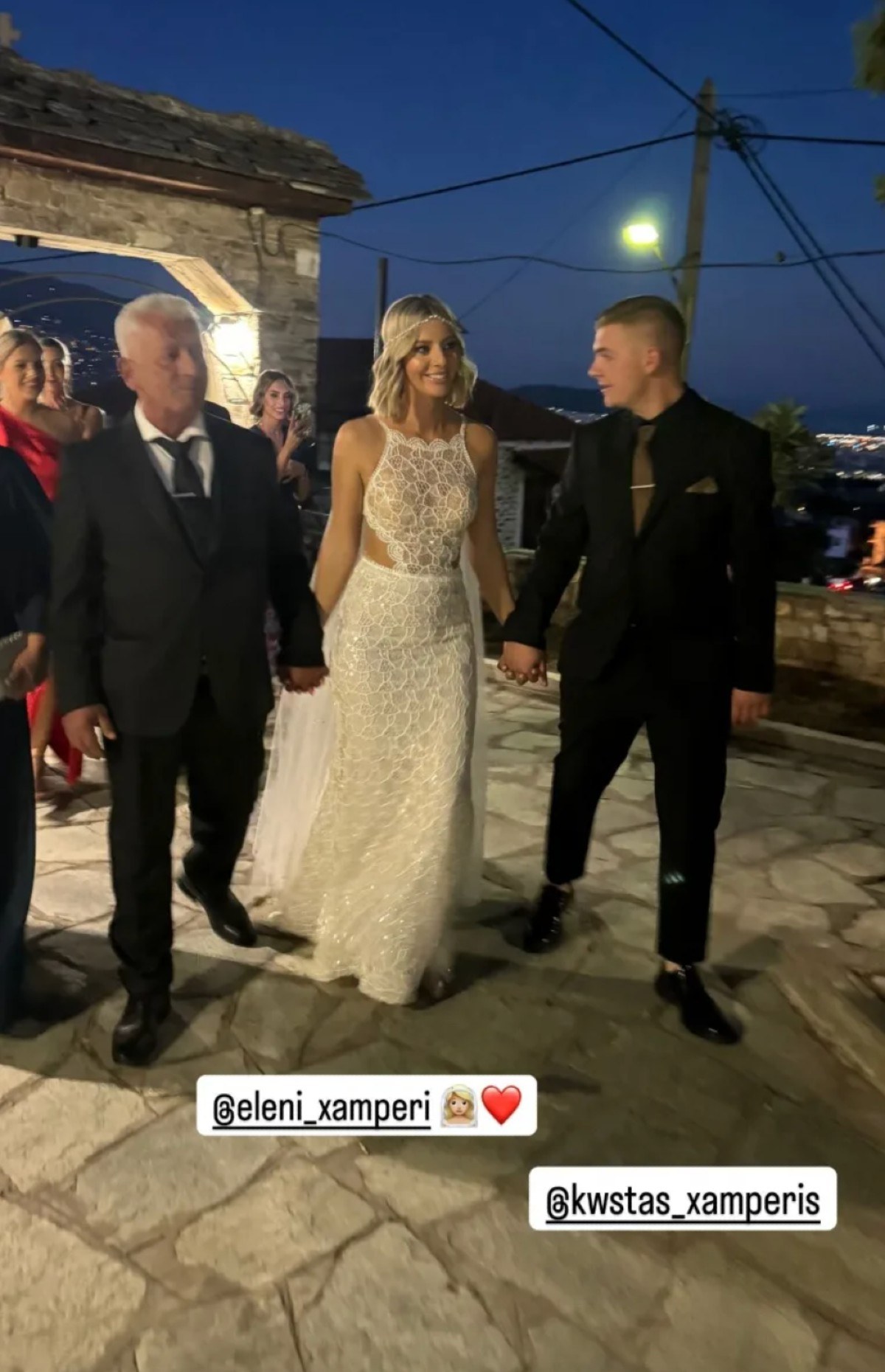 Η Ελένη Χαμπέρη στο γάμο της