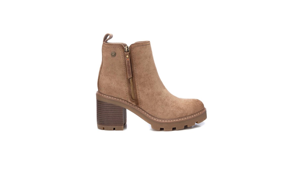 σουέτ μποτάκια με χοντρό τακούνι onlineshoes.gr