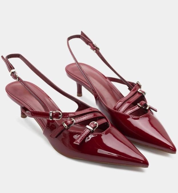 Μπορντό παπούτσια sling backs