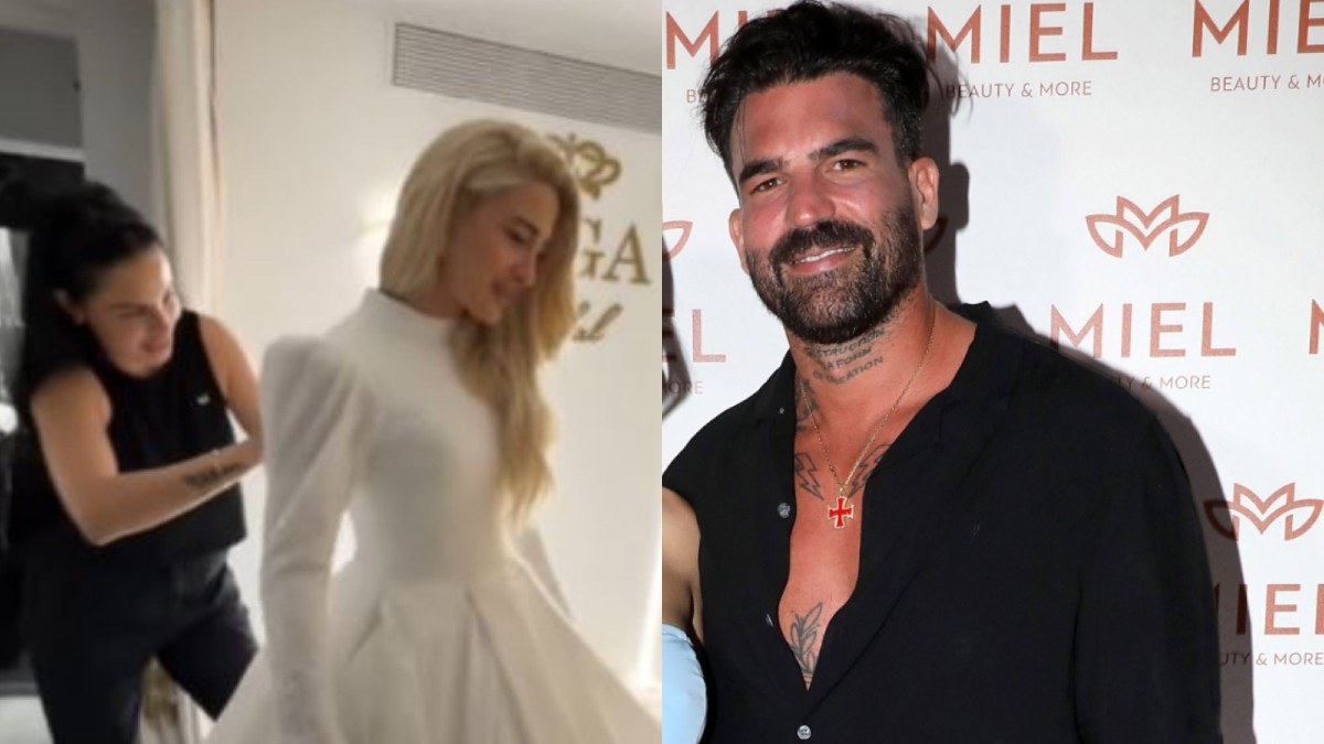 Η Ιωάννα Τούνη δοκιμάζει νυφικό.