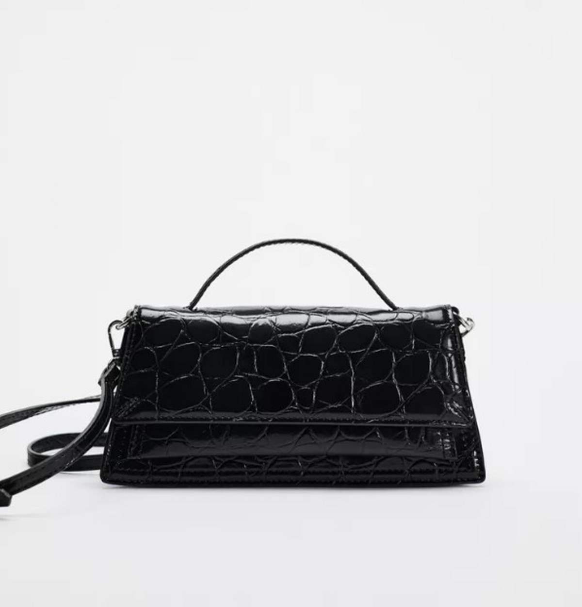 μαύρη top handle bag zara