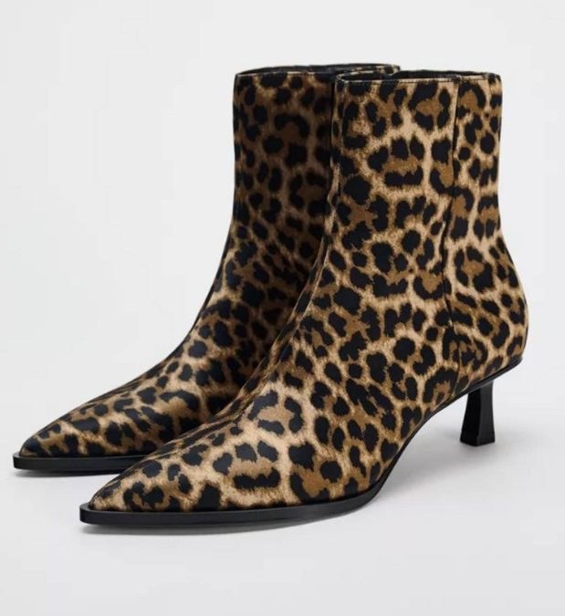 leopard ankle booties zara