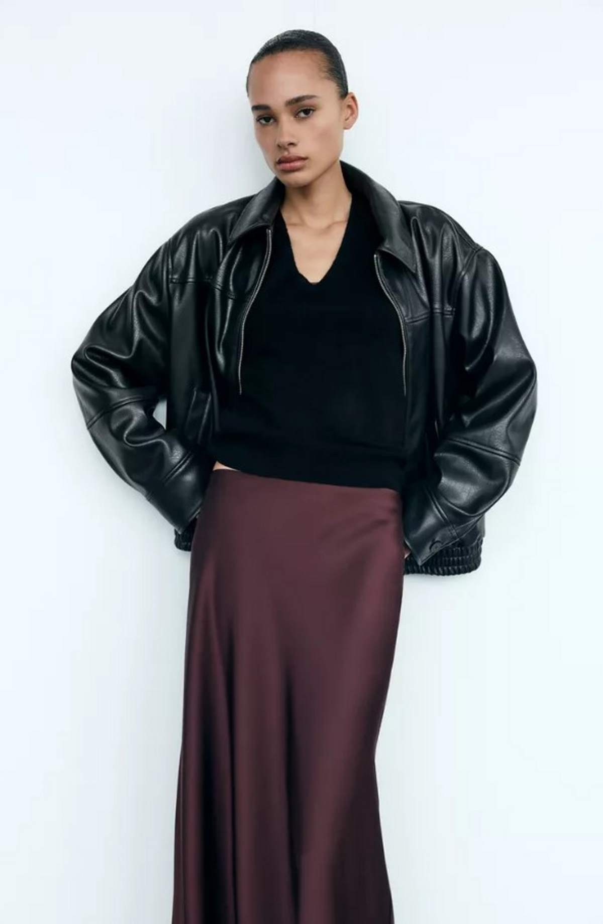 μπουφάν δερμάτινο zara