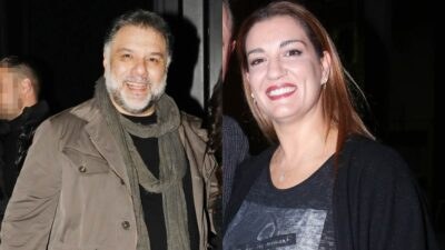 Ο Γρηγόρης Αρναούτογλου και η Ελίνα Παπίλα.