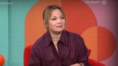 Η Νάνσυ Ζαμπέτογλου στο πλατό της ΕΡΤ