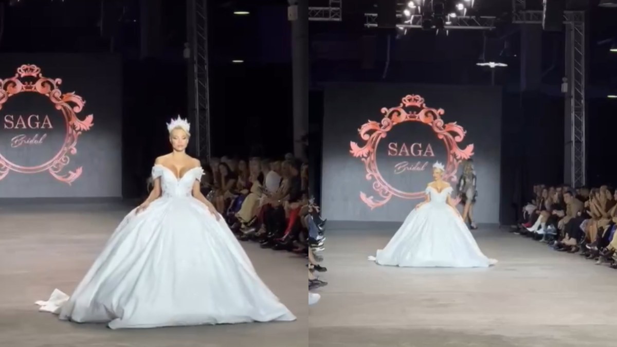 Η Αλεξάνδρα Παναγιώταρου με νυφικό στο Athens Fashion Week