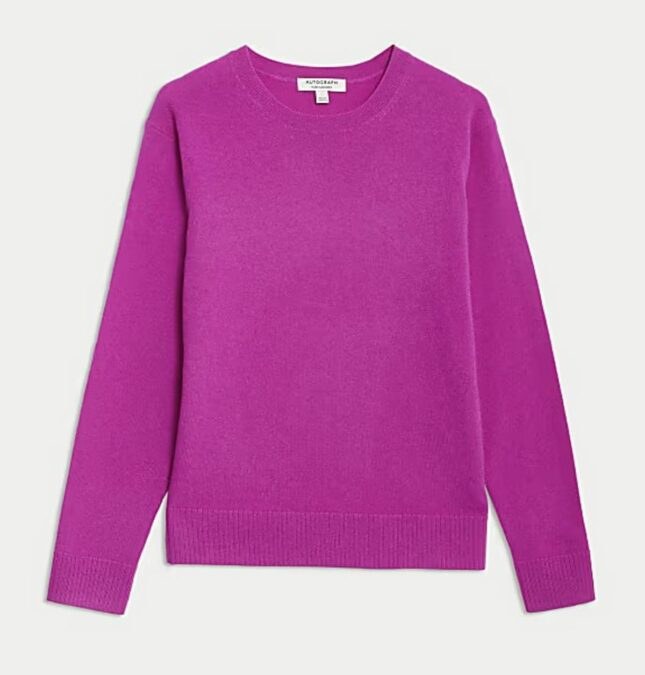 μάλλινο φούξια πουλόβερ marks and spencer