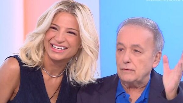 Η Φαίη Σκορδά και ο Ανδρέας Μικρούτσικος στο πλατό του Buongiorno