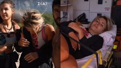 Η Ειρήνη Καζάκη τη στιγμή που καταρρέει και στο ασθενοφόρο στο Tempting Fortune
